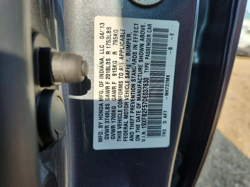 2013 HONDA CIVIC LX  