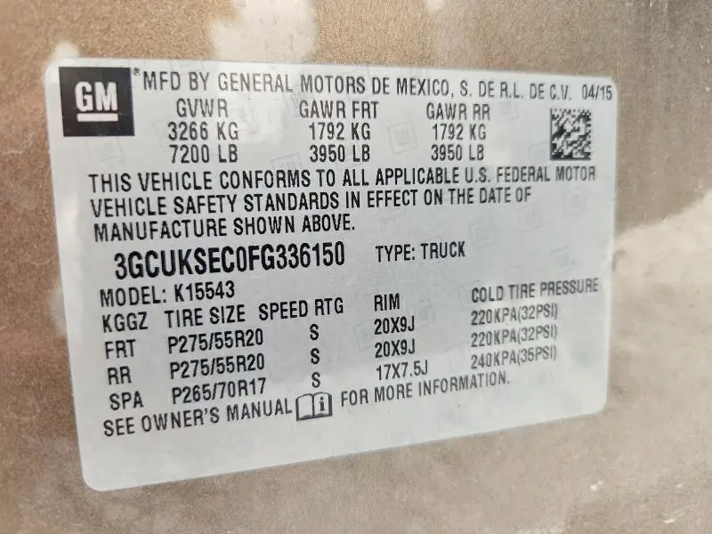 2015 CHEVROLET SILVERADO K1500 LTZ  