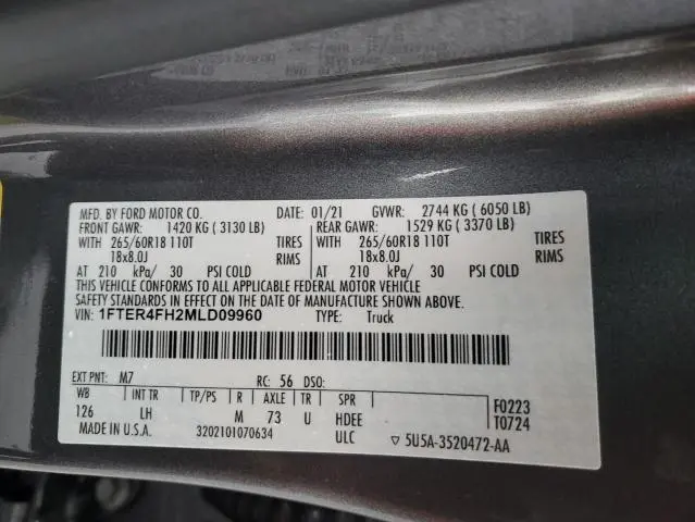 2021 FORD RANGER XL