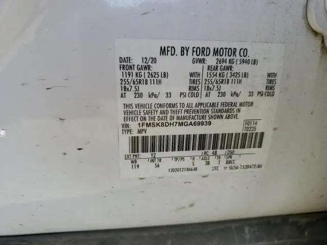 2021 FORD EXPLORER XLT  