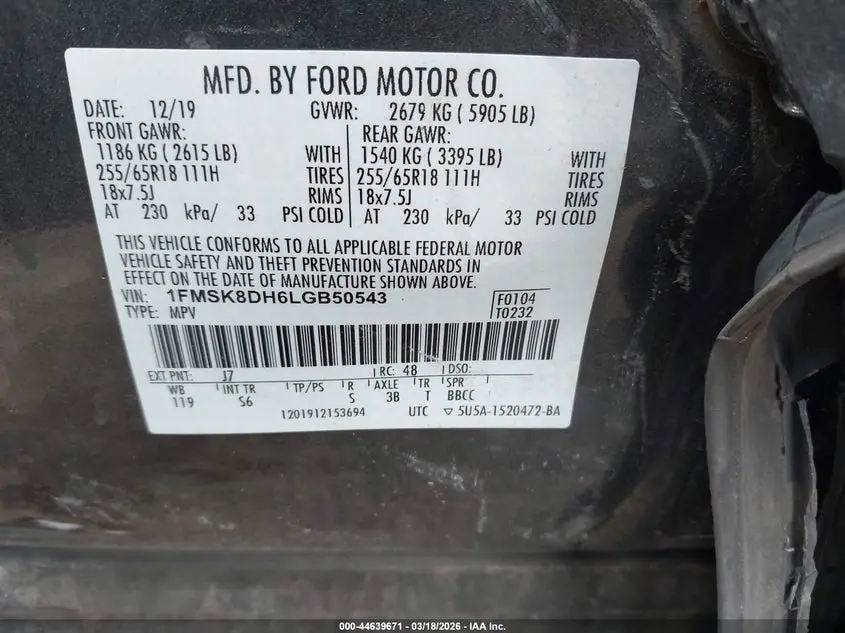 2020 FORD EXPLORER XLT