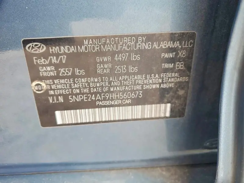 2017 HYUNDAI SONATA SE  