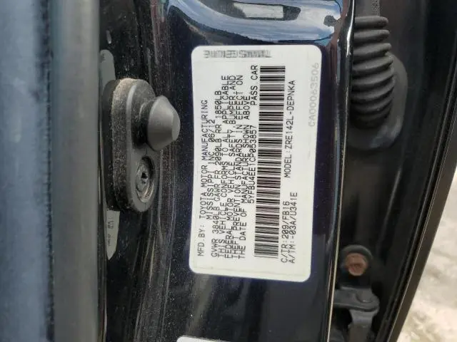 2012 TOYOTA COROLLA BASE  