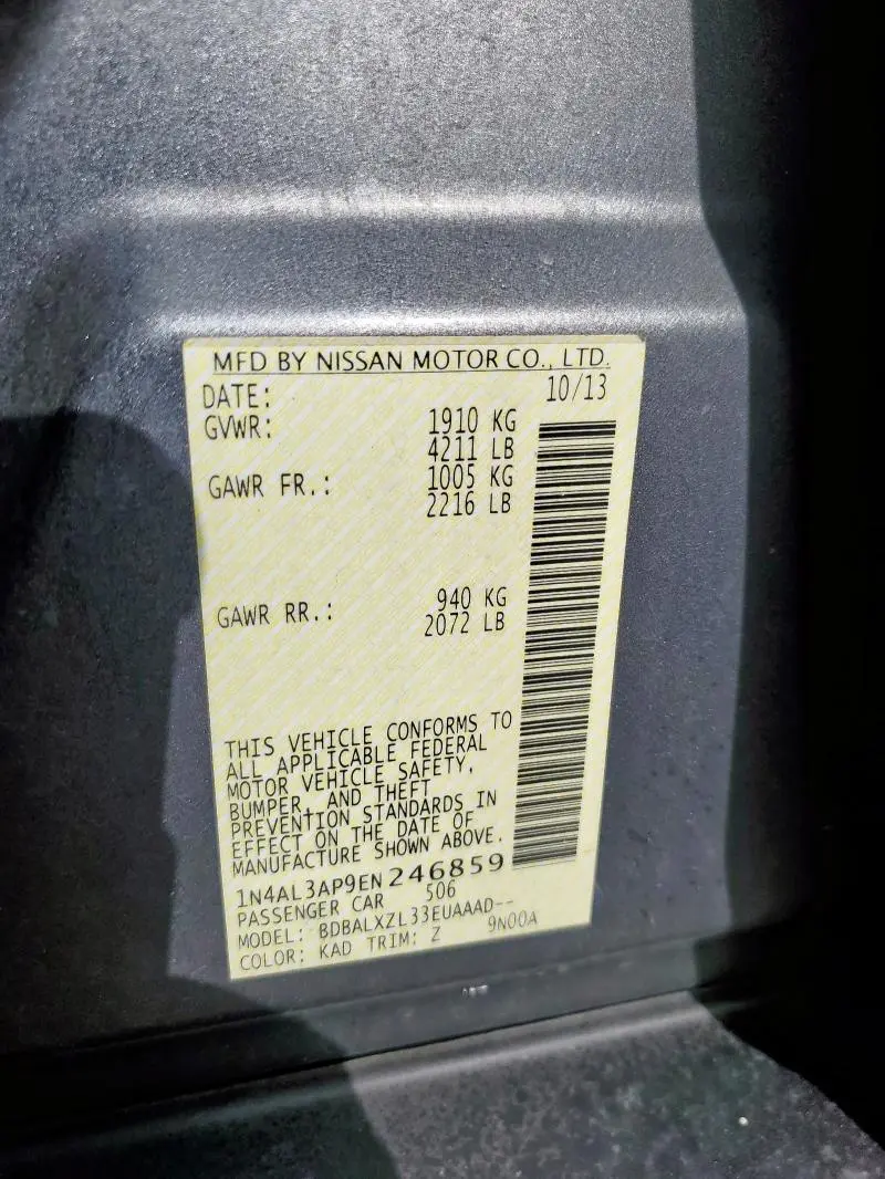 2014 NISSAN ALTIMA 2.5  