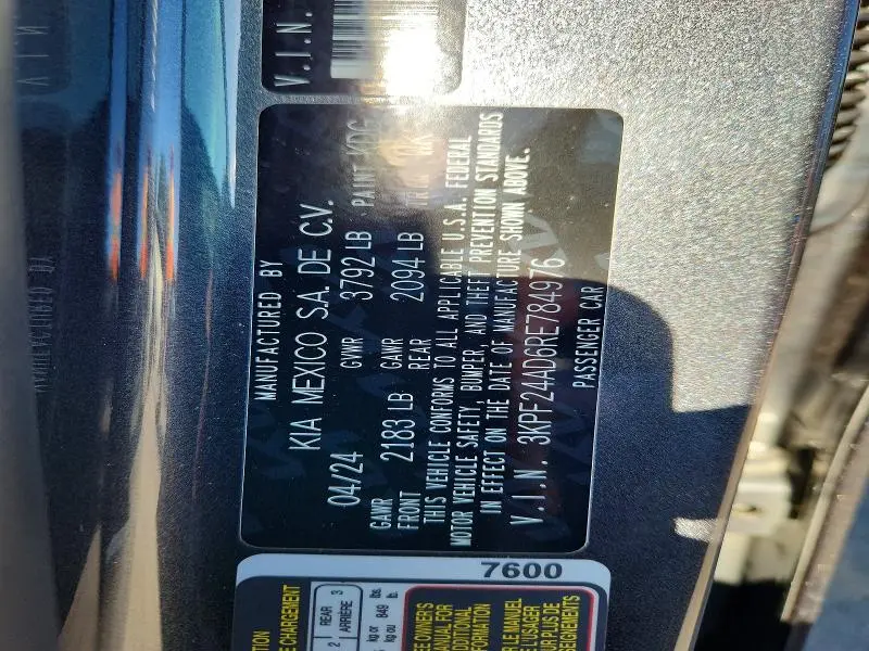 2024 KIA FORTE LX  