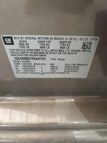 2015 CHEVROLET SILVERADO K1500 LT  