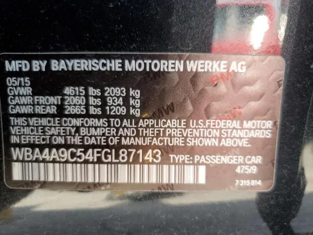 2015 BMW 428 I GRAN COUPE SULEV  