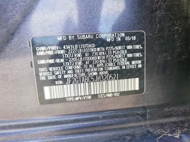 2018 SUBARU CROSSTREK PREMIUM  