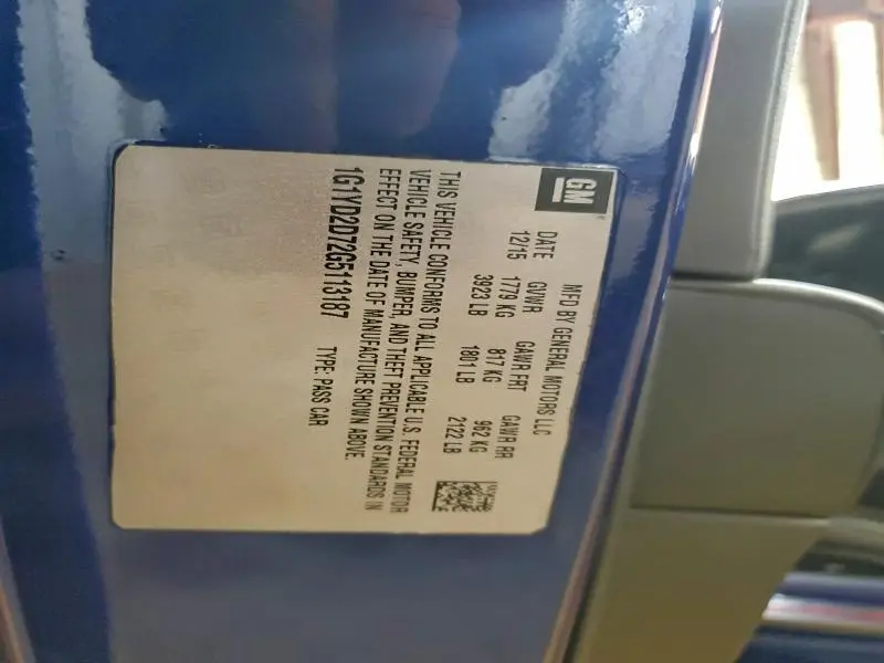 2017 CHEVROLET CORVETTE   