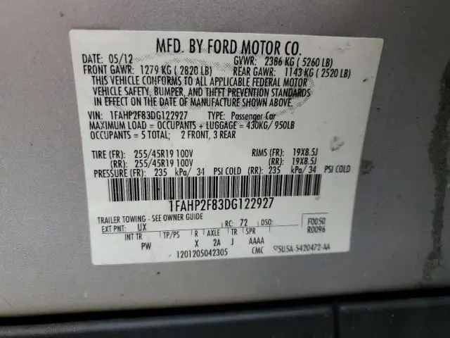 2013 FORD TAURUS LIMITED  