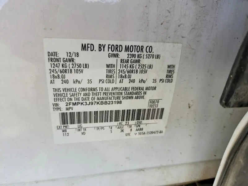 2019 FORD EDGE SEL  