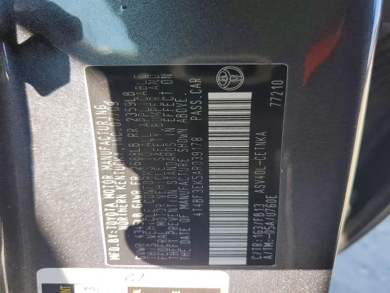 2010 TOYOTA CAMRY   