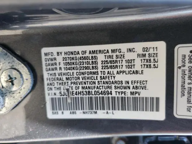 2011 HONDA CR-V EX  