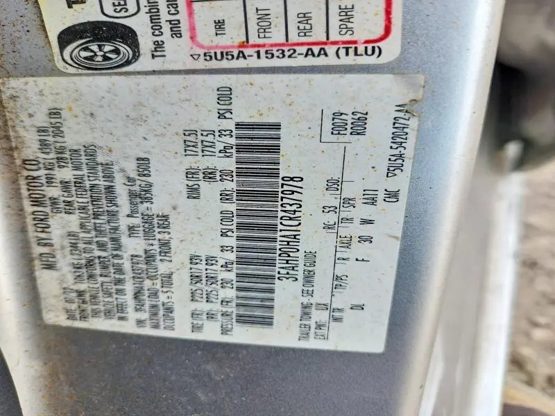2012 FORD FUSION SE  