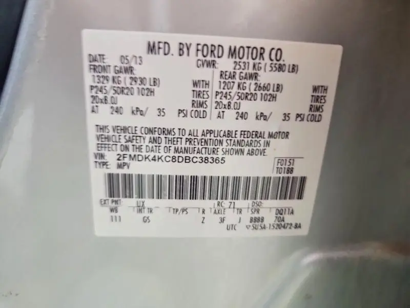 2013 FORD EDGE LIMITED  