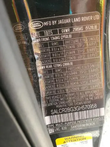 2016 LAND ROVER DISCOVERY SPORT HSE  