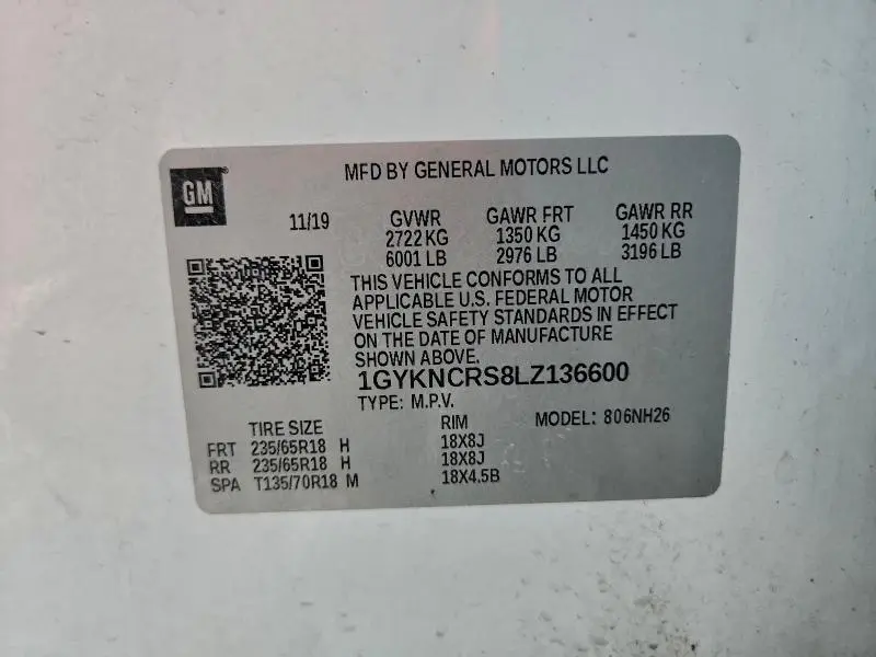 2020 CADILLAC XT5   