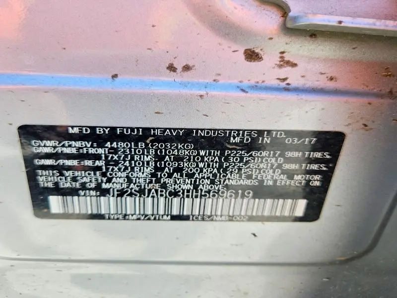 2017 SUBARU FORESTER 2.5I  