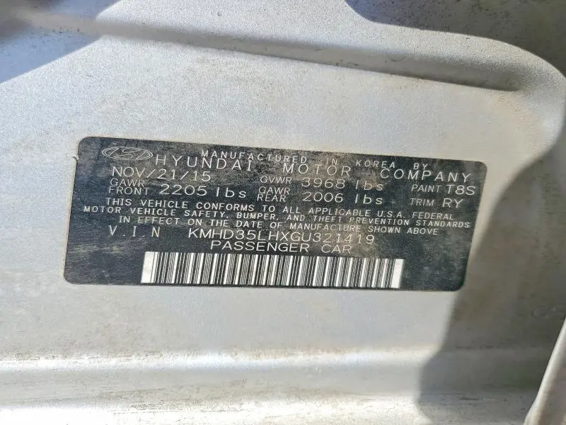 2016 HYUNDAI ELANTRA GT BASE  