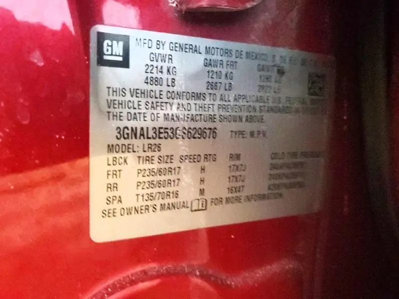 2012 CHEVROLET CAPTIVA SPORT  