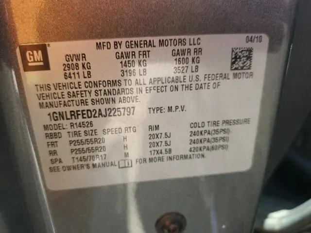 2010 CHEVROLET TRAVERSE LT