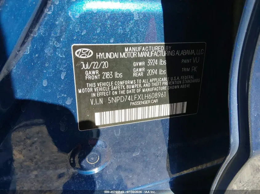 2020 HYUNDAI ELANTRA SE