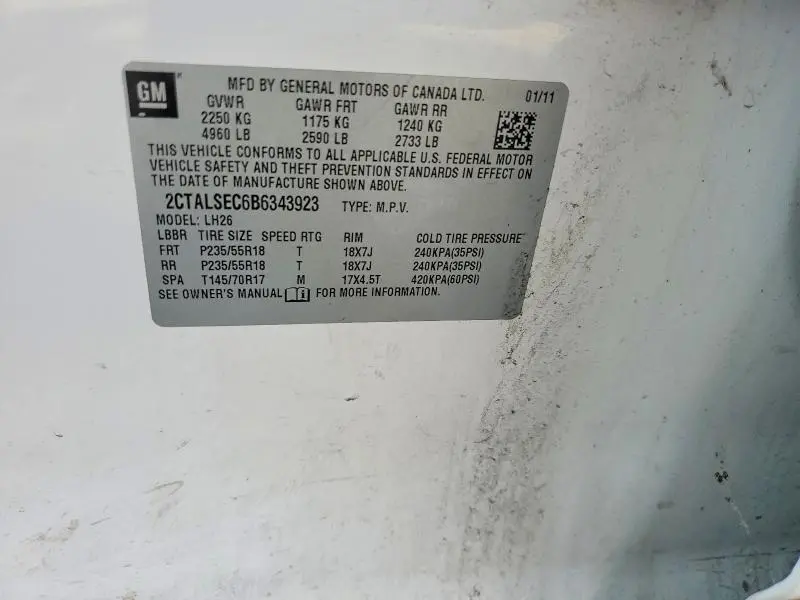 2011 GMC TERRAIN SLE  