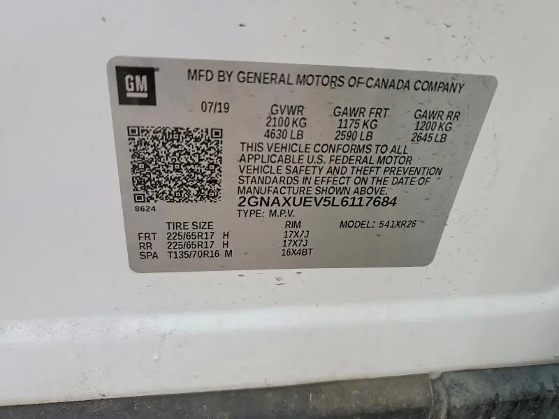 2020 CHEVROLET EQUINOX LT  