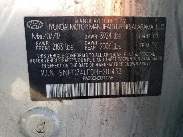 2017 HYUNDAI ELANTRA SE
