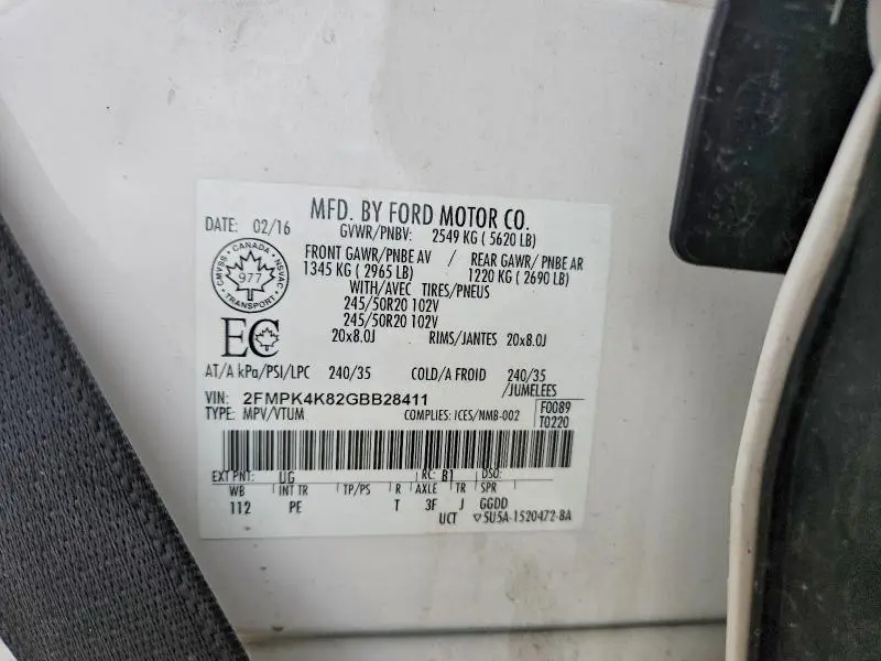 2016 FORD EDGE TITANIUM  