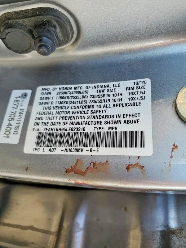 2020 HONDA CR-V TOURING  