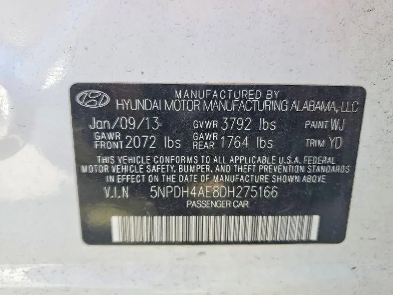 2013 HYUNDAI ELANTRA LIMITED  