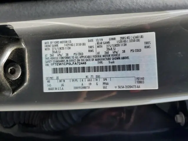 2020 FORD F150 SUPERCREW  