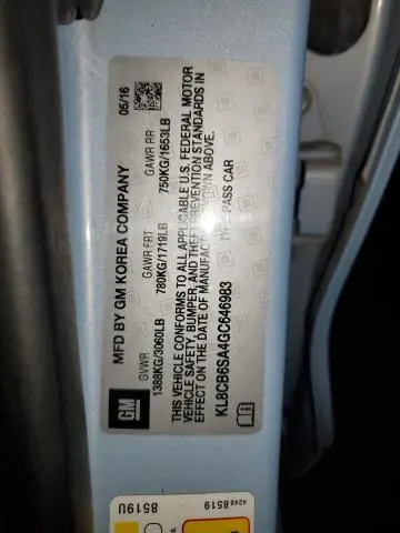 2016 CHEVROLET SPARK LS  