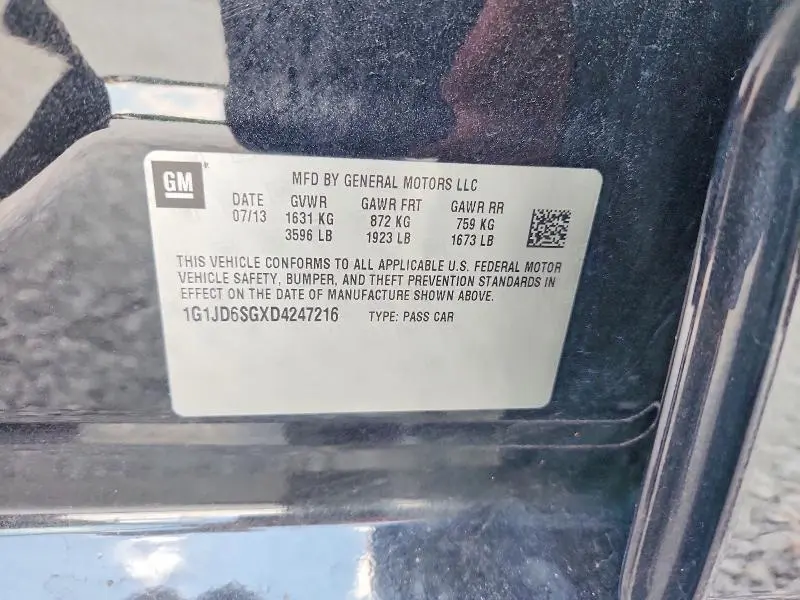 2013 CHEVROLET SONIC LT  