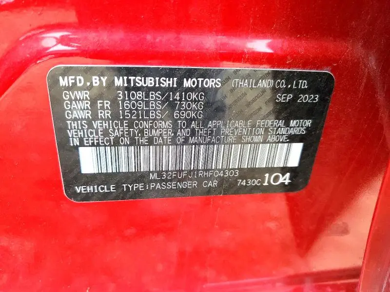 2024 MITSUBISHI MIRAGE G4 ES  