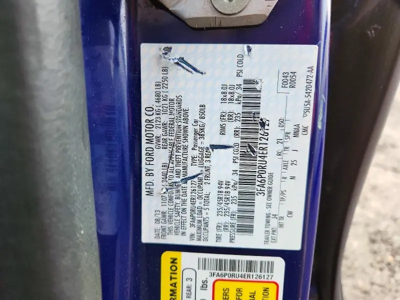 2014 FORD FUSION TITANIUM HEV  
