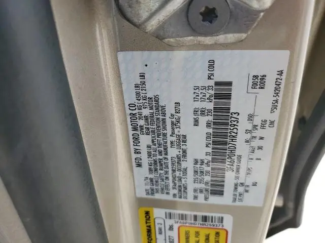 2017 FORD FUSION SE  
