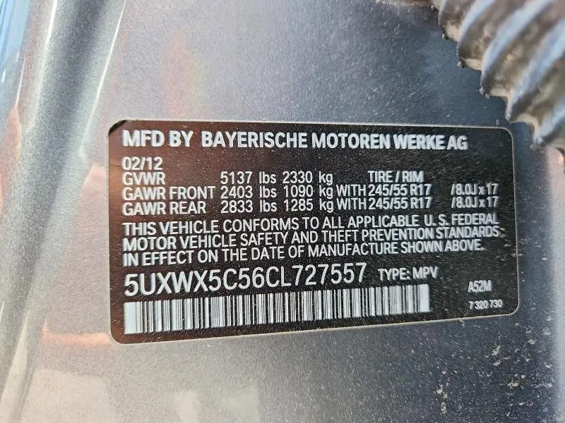 2012 BMW X3 XDRIVE28I  