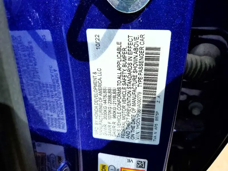 2022 HONDA ACCORD SPORT  