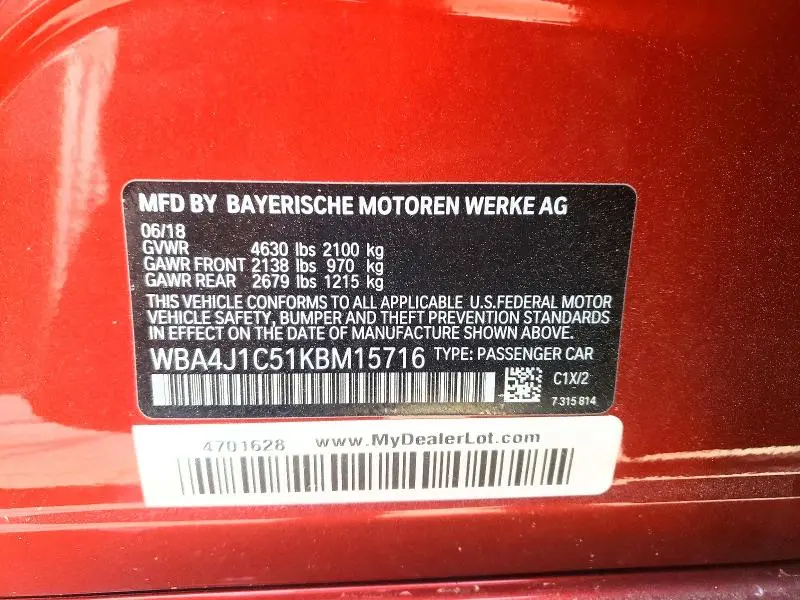 2019 BMW 430I GRAN COUPE  