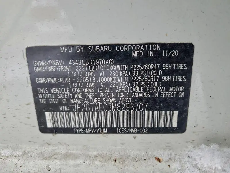 2021 SUBARU CROSSTREK PREMIUM  