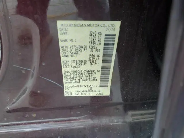 2014 NISSAN ARMADA PLATINUM  