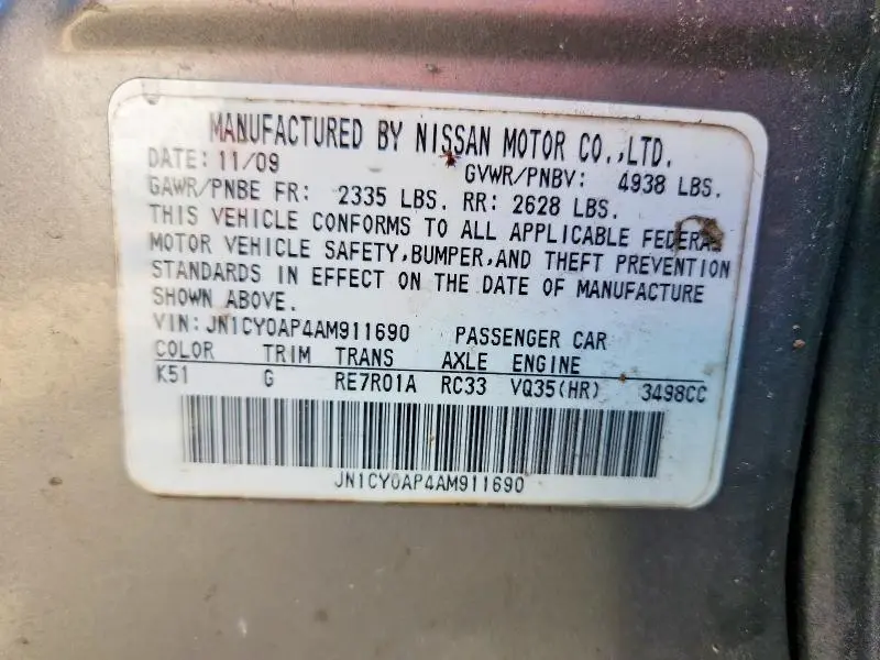 2010 INFINITI M35 BASE  