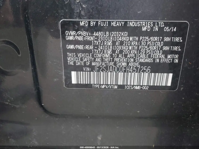 2015 SUBARU FORESTER 2.5I PREMIUM