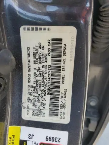 2010 TOYOTA COROLLA BASE