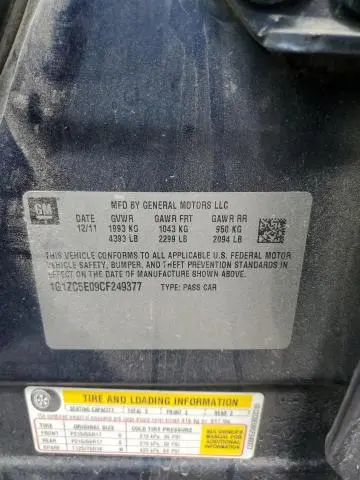 2012 CHEVROLET MALIBU 1LT  