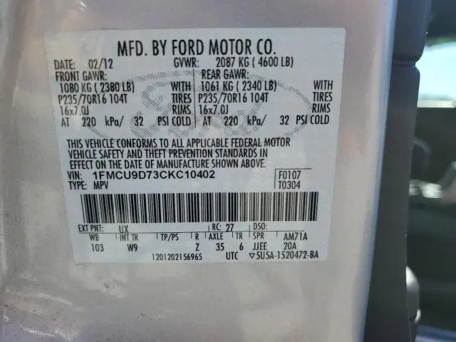 2012 FORD ESCAPE XLT  