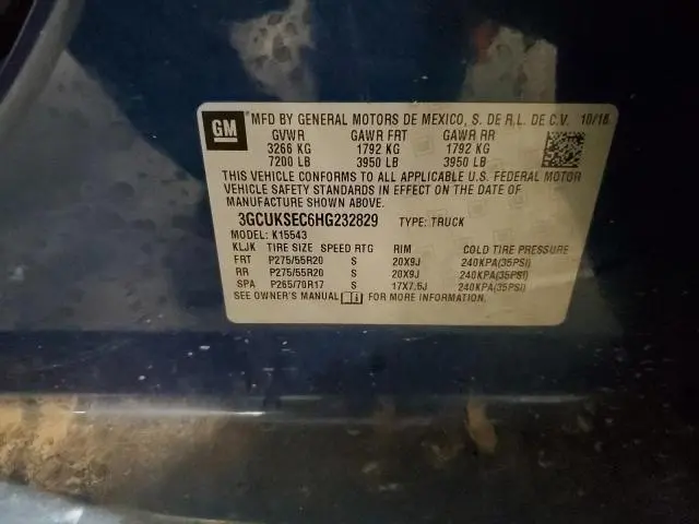 2017 CHEVROLET SILVERADO K1500 LTZ  