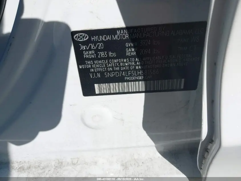 2020 HYUNDAI ELANTRA SE